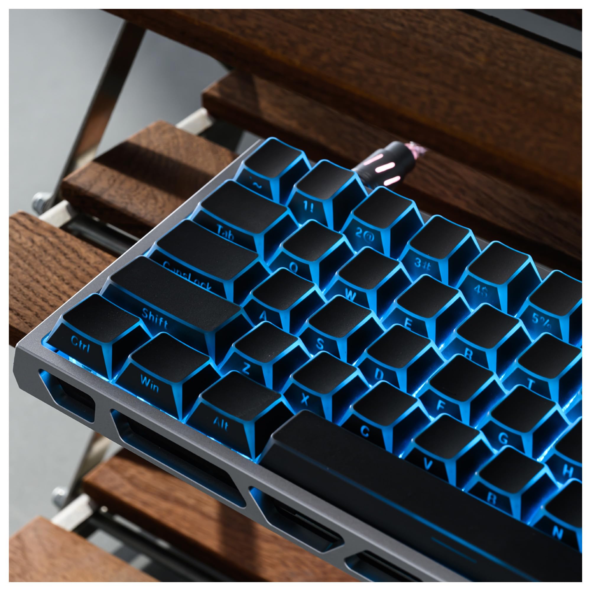 Amazon.com: Hkfos XVX Shine Through PBT Keycaps, Black Prism